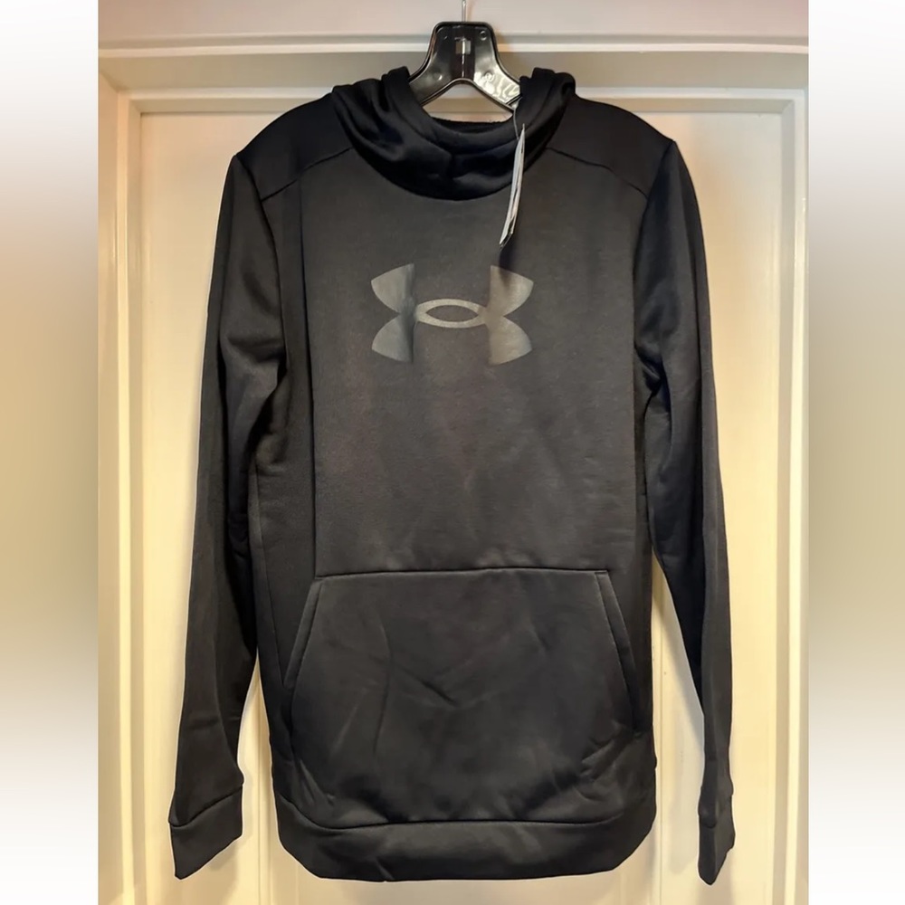 Kids Youth XL Under Armour Fleece Big Logo Hoodie Black 1399799 Boys Sweatshirt